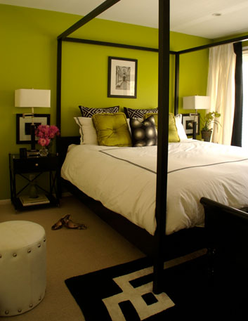 Black White and Yellow Bedroom